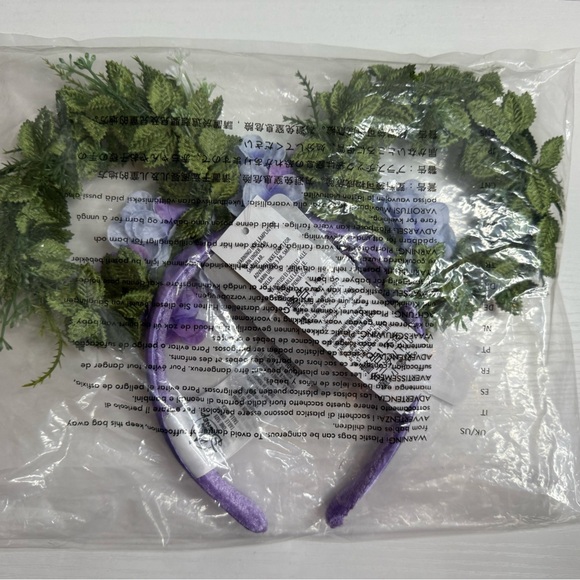 Minnie Mouse Purple Hydrangea Ears Headband For Adults - Picture 4 of 4